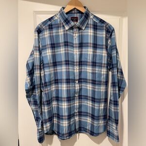 UNTUCKit Arrowood Long Sleeve Button Up Flannel Shirt Men's Large Blue Plaid